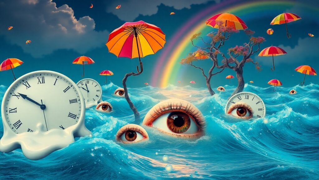 Melting Clocks in a Dreamscape pjh – free AI stock image