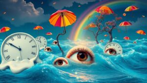 Melting Clocks in a Dreamscape pjh – free AI stock image