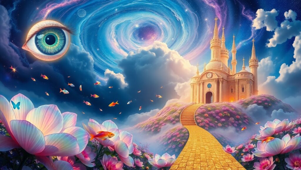 Melting Dreams in a Celestial Realm – free AI stock image