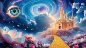 Melting Dreams in a Celestial Realm – free AI stock image