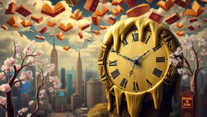 Melting Time in a Fantastical City – free AI stock image