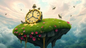Melting Time in a Surreal Landscape – free AI stock image
