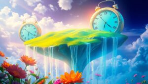 Melting Time on a Floating Island – free AI stock image