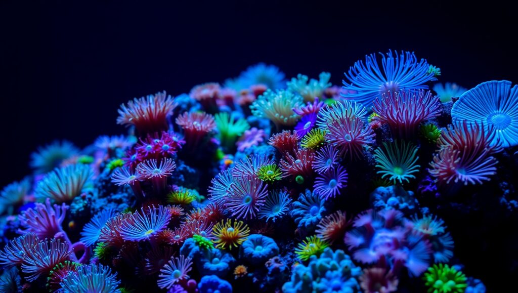 Microscopic Coral Reef Adventure – free AI stock image