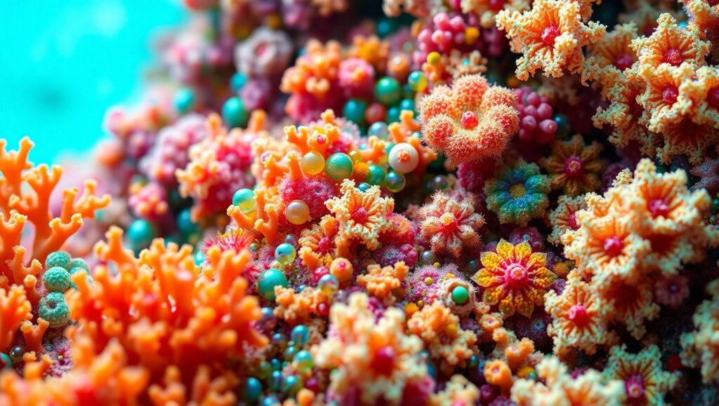 Microscopic Wonders of Coral Reefs – free AI stock image