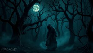 Midnight Haunts in the Forest – free AI stock image