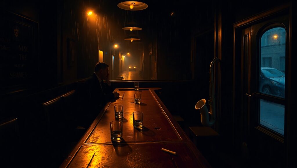 Midnight Secrets in a Jazz Club – free AI stock image