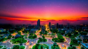 Miniature City at Dusk lKU – free AI stock image