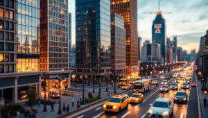 Miniature City at Dusk zgi – free AI stock image