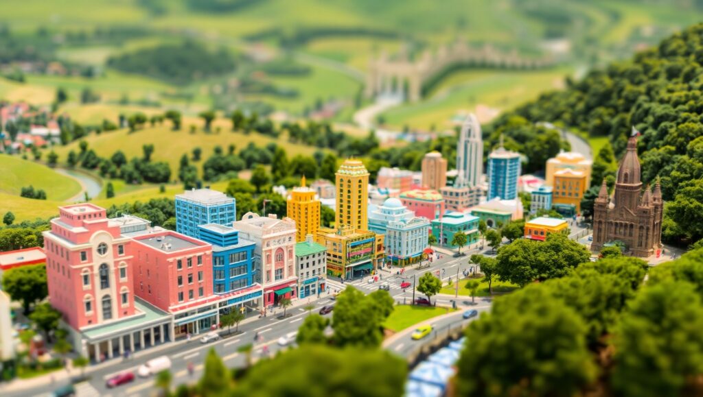 Miniature City in a Green Landscape – free AI stock image