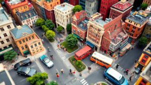 Miniature City Life in Detail – free AI stock image