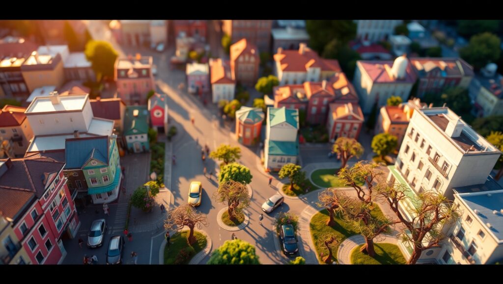 Miniature City Life in Tilt-Shift Pg3 – free AI stock image