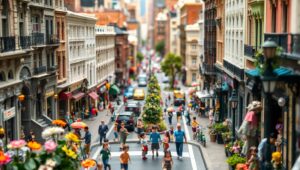 Miniature City Life in Tilt-Shift SN1 – free AI stock image