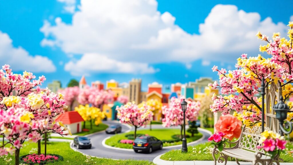 Miniature Spring City Vibes – free AI stock image