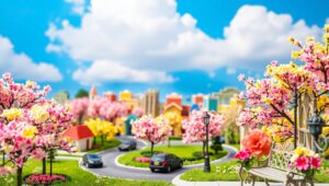 Miniature Spring City Vibes – free AI stock image