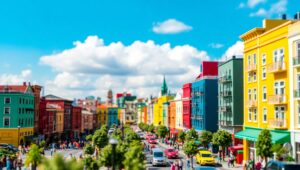 Miniature Urban Life in Focus – free AI stock image