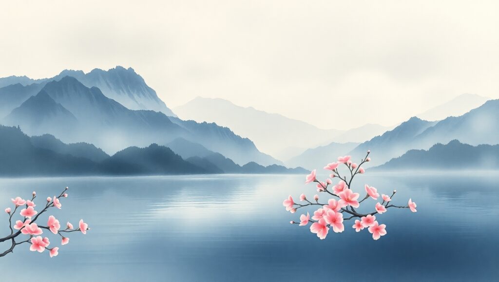 Mist Over the Tranquil River – free AI stock image