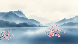 Mist Over the Tranquil River – free AI stock image