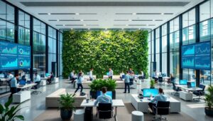Modern Corporate Office Collaboration Scene – free AI stock image