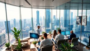 Modern Corporate Office Scene – free AI stock image