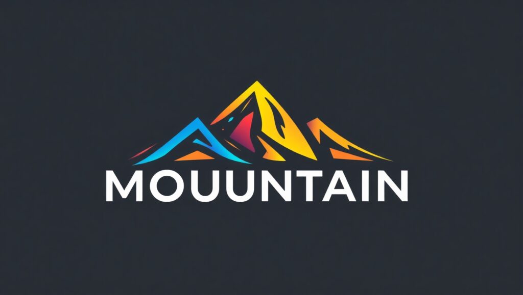 Modern Mountain Tech Logo Design – free AI stock image