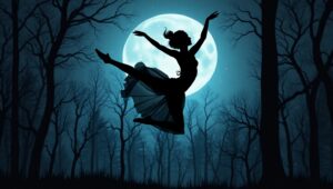 Moonlit Dance in Negative Space – free AI stock image