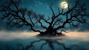 Moonlit Serenity by the – free AI stock image