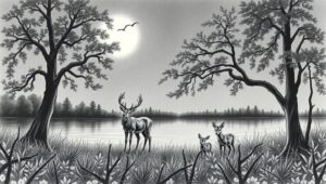 Moonlit Serenity by the Lake – free AI stock image