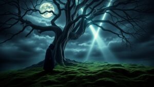 Moonlit Solitude Under Shadows – free AI stock image