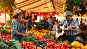 Morning at the Farmers Market – free AI stock image