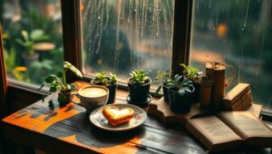 Morning Bliss in a Coffee Shop fZG – free AI stock image