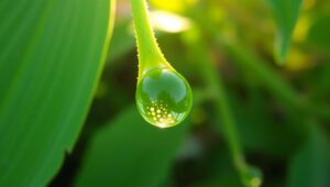 Morning Dew on Leaf Macro Shot s0M – free AI stock image