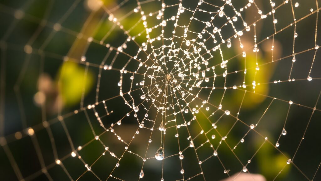 Morning Dew on Spider Web o1y – free AI stock image
