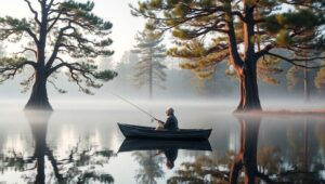 Morning Reflection at the Lake – free AI stock image