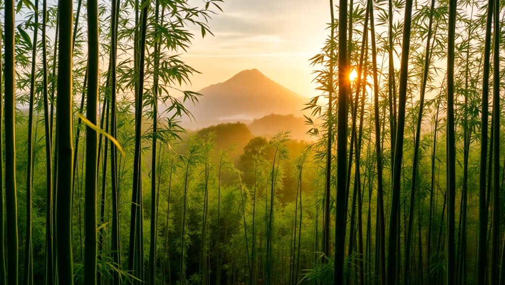 Morning Serenity in Bamboo Forest – free AI stock image