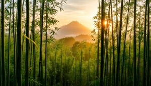 Morning Serenity in Bamboo Forest – free AI stock image