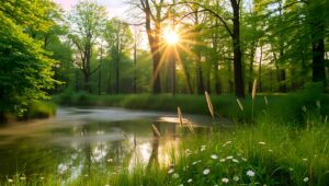 Morning Serenity in the Forest – free AI stock image
