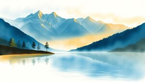 Morning Serenity in Watercolor – free AI stock image