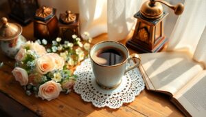 Morning Serenity with Coffee Vibes – free AI stock image