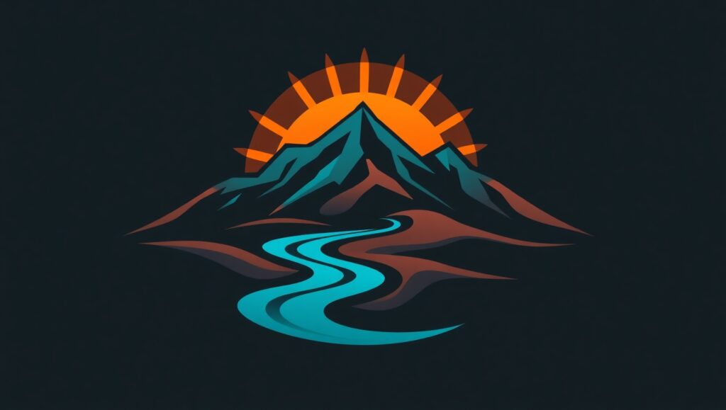 Mountain Adventure Logo Design – free AI stock image