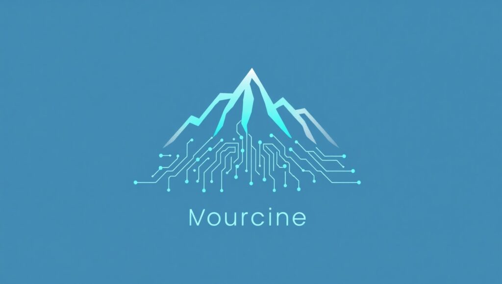 Mountain Circuit Logo Design Concept – free AI stock image