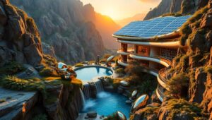 Mountain Library of the Future – free AI stock image