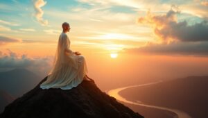 Mountain Serenity: A Yoga Journey – free AI stock image