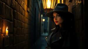 Mystery in the Rainy Alley – free AI stock image