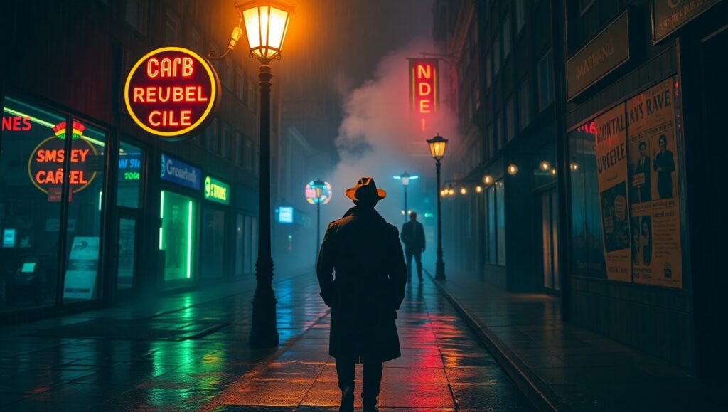 Mystery in the Rainy Night – free AI stock image