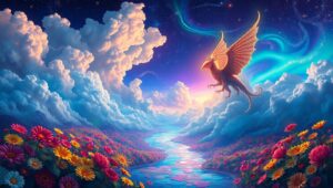 Mystical Clouds and Colorful Dreamscape – free AI stock image