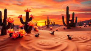 Mystical Desert Sand Art Scene – free AI stock image