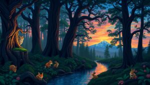 Mystical Forest at – free AI stock image
