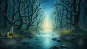 Mystical Forest of Ethereal Light 2bu – free AI stock image