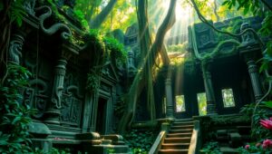 Mystical Jungle Temple Ruins WYA – free AI stock image
